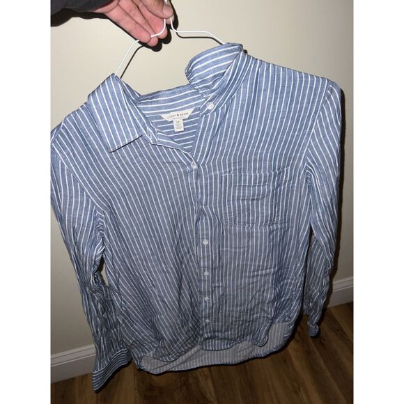 lucky brand small womens button up blue - Picture 1 of 3